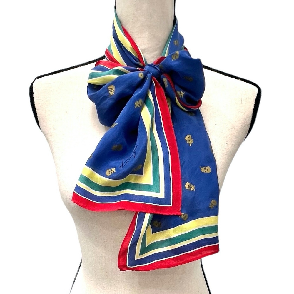 KENZO XIIX KARAT VIBRANT FLORAL OBLONG SILK SCARF